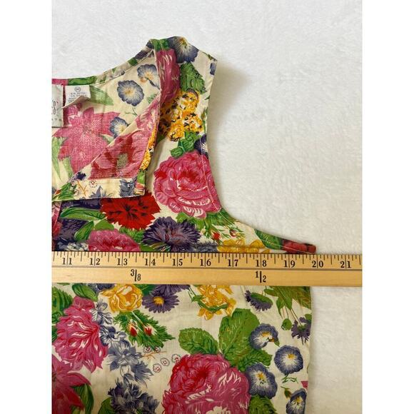 VNTG Passports Pier 1 Imports Floral Tank Blouse 90s Cottage Feminine sz M - Picture 7 of 9